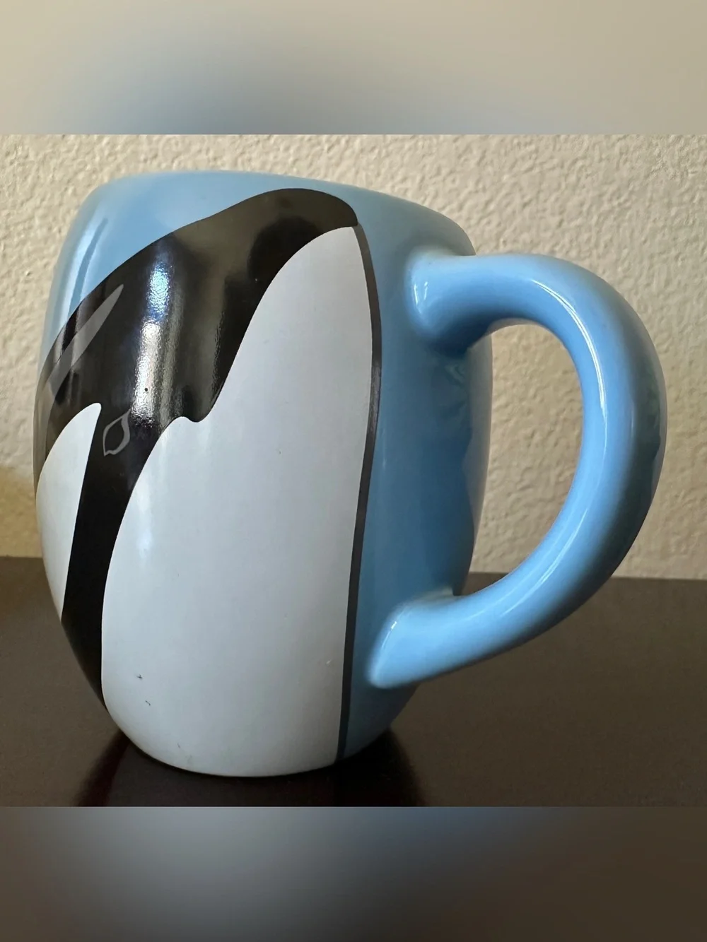 Blue Abstract Whale Pattern Ceramic Coffee Mug - Sea World